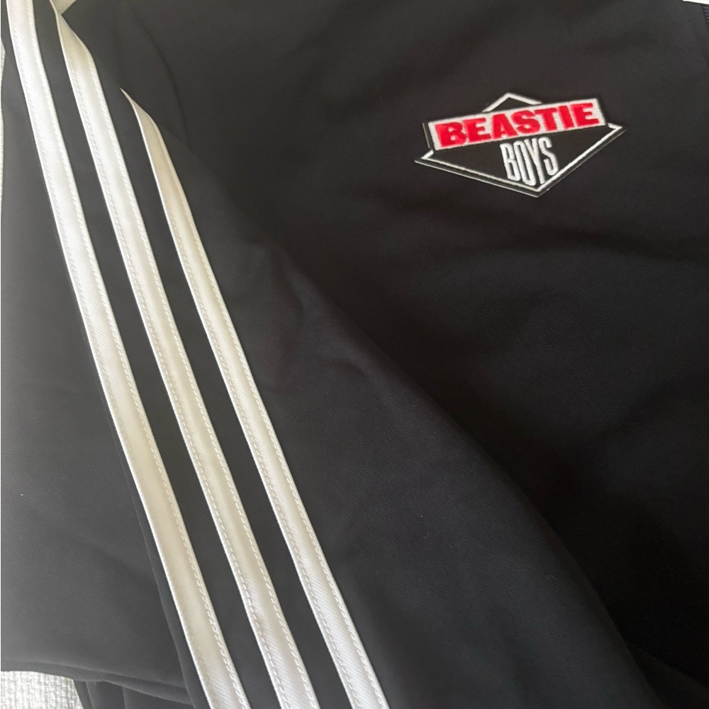 adidas Black Track Jacket with White Stripes and Red Beastie Boys logo Mens xl - Picture 3 of 8